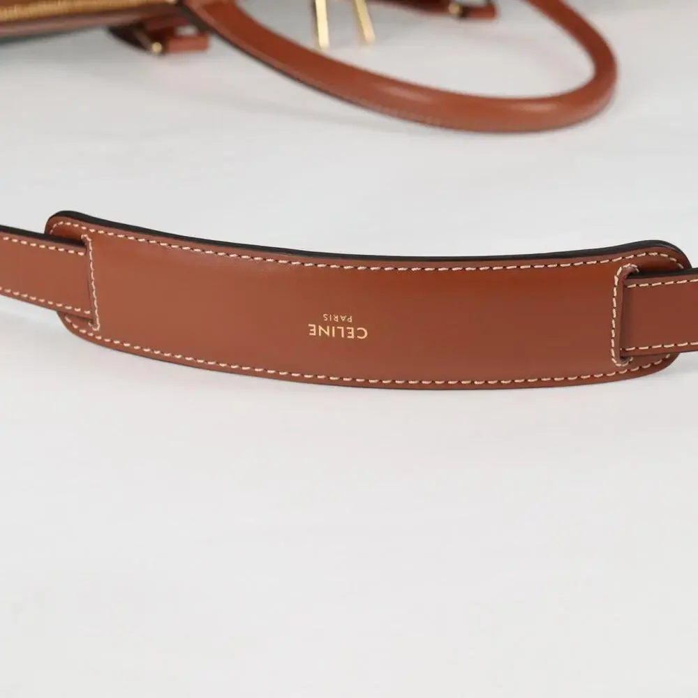 CELINE Triomphe Boston Bag Pvc Leather Black Gold
